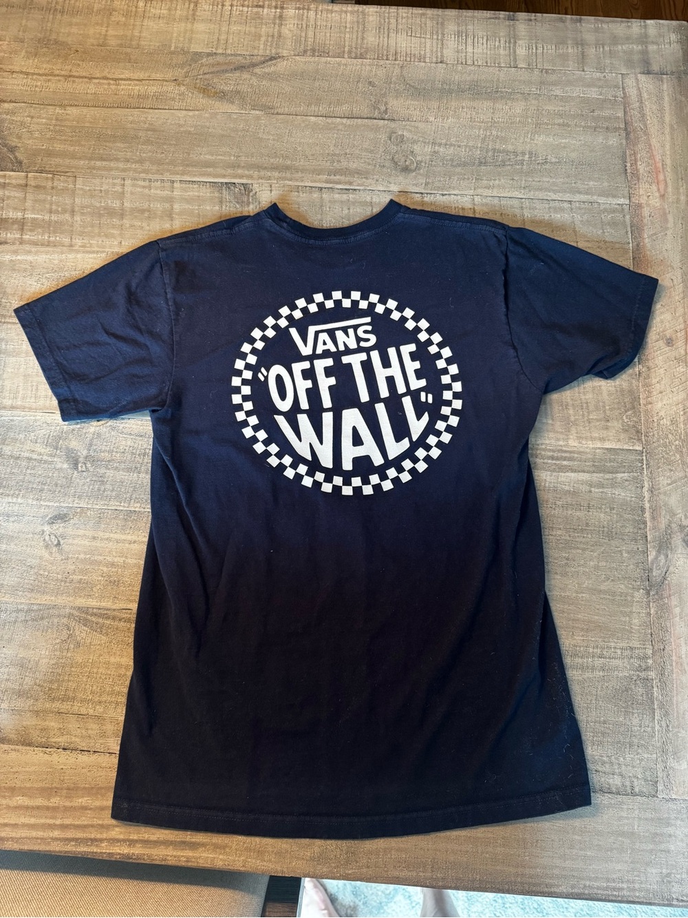 Vans Navy T-Shirt with White Off The Wall Logo
